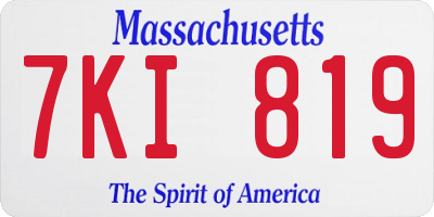 MA license plate 7KI819