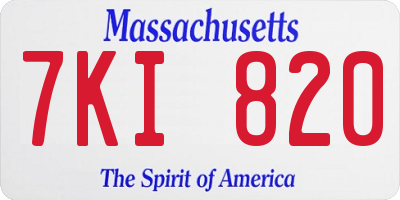 MA license plate 7KI820