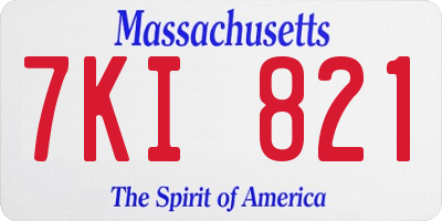 MA license plate 7KI821