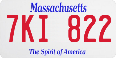 MA license plate 7KI822