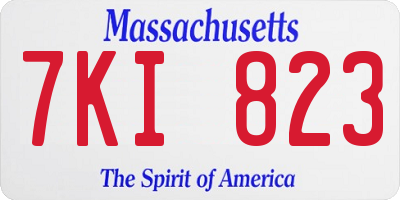 MA license plate 7KI823