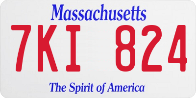 MA license plate 7KI824
