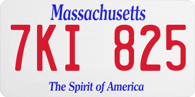 MA license plate 7KI825