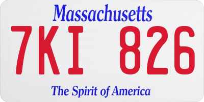 MA license plate 7KI826