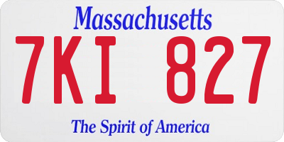 MA license plate 7KI827