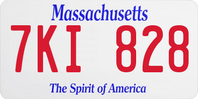 MA license plate 7KI828