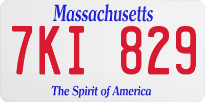 MA license plate 7KI829
