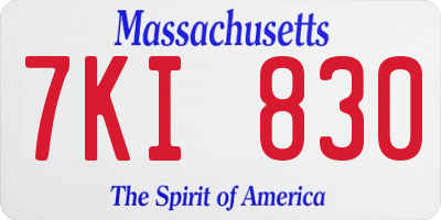 MA license plate 7KI830