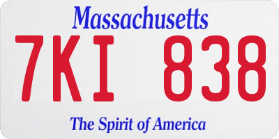 MA license plate 7KI838