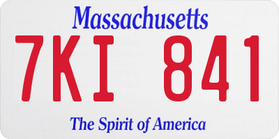 MA license plate 7KI841