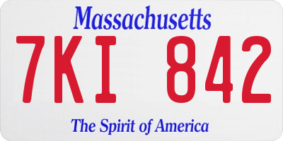 MA license plate 7KI842