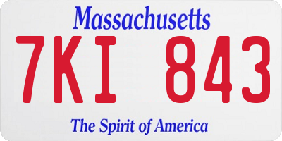 MA license plate 7KI843