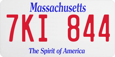 MA license plate 7KI844