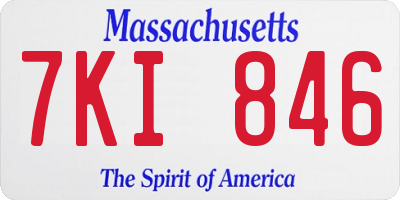 MA license plate 7KI846