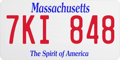 MA license plate 7KI848