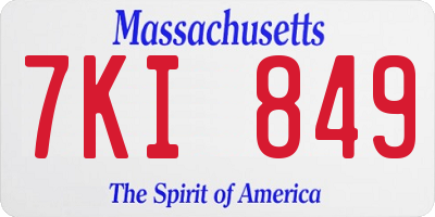 MA license plate 7KI849
