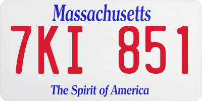 MA license plate 7KI851