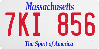 MA license plate 7KI856