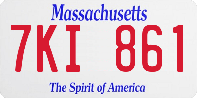 MA license plate 7KI861