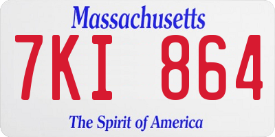 MA license plate 7KI864