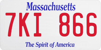 MA license plate 7KI866