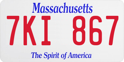 MA license plate 7KI867