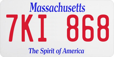 MA license plate 7KI868