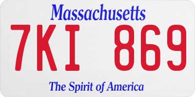 MA license plate 7KI869