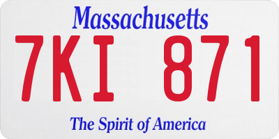 MA license plate 7KI871