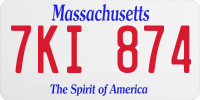 MA license plate 7KI874