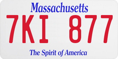 MA license plate 7KI877