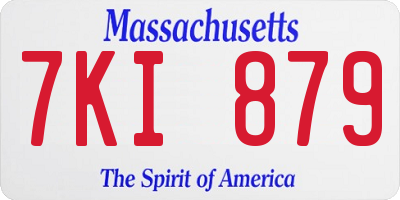 MA license plate 7KI879