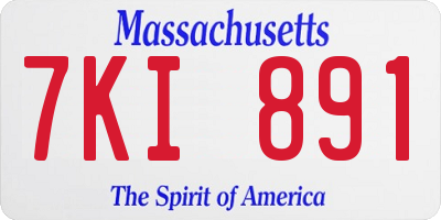 MA license plate 7KI891
