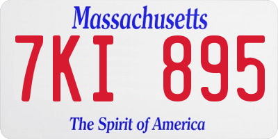 MA license plate 7KI895