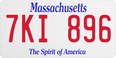 MA license plate 7KI896
