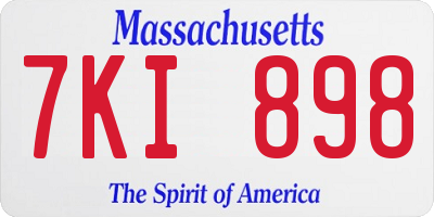 MA license plate 7KI898