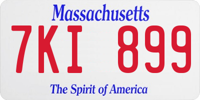 MA license plate 7KI899