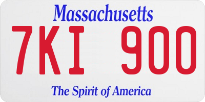 MA license plate 7KI900
