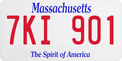 MA license plate 7KI901