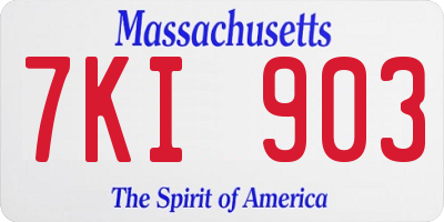 MA license plate 7KI903