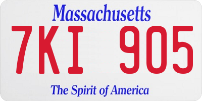 MA license plate 7KI905