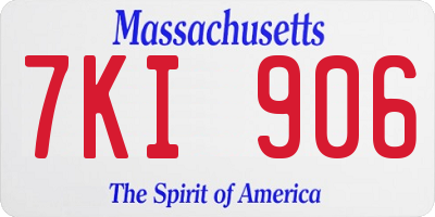 MA license plate 7KI906