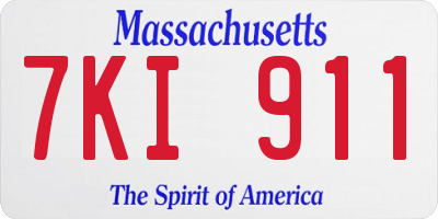 MA license plate 7KI911