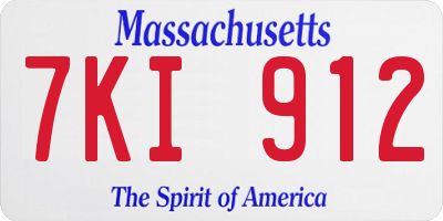 MA license plate 7KI912