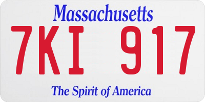 MA license plate 7KI917