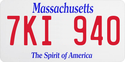 MA license plate 7KI940