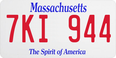 MA license plate 7KI944