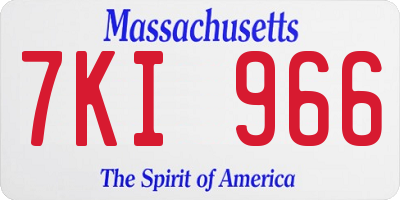 MA license plate 7KI966