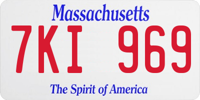 MA license plate 7KI969