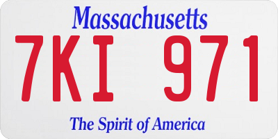 MA license plate 7KI971